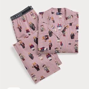 Polo Bear Cotton Long-Sleeve Pajama Set